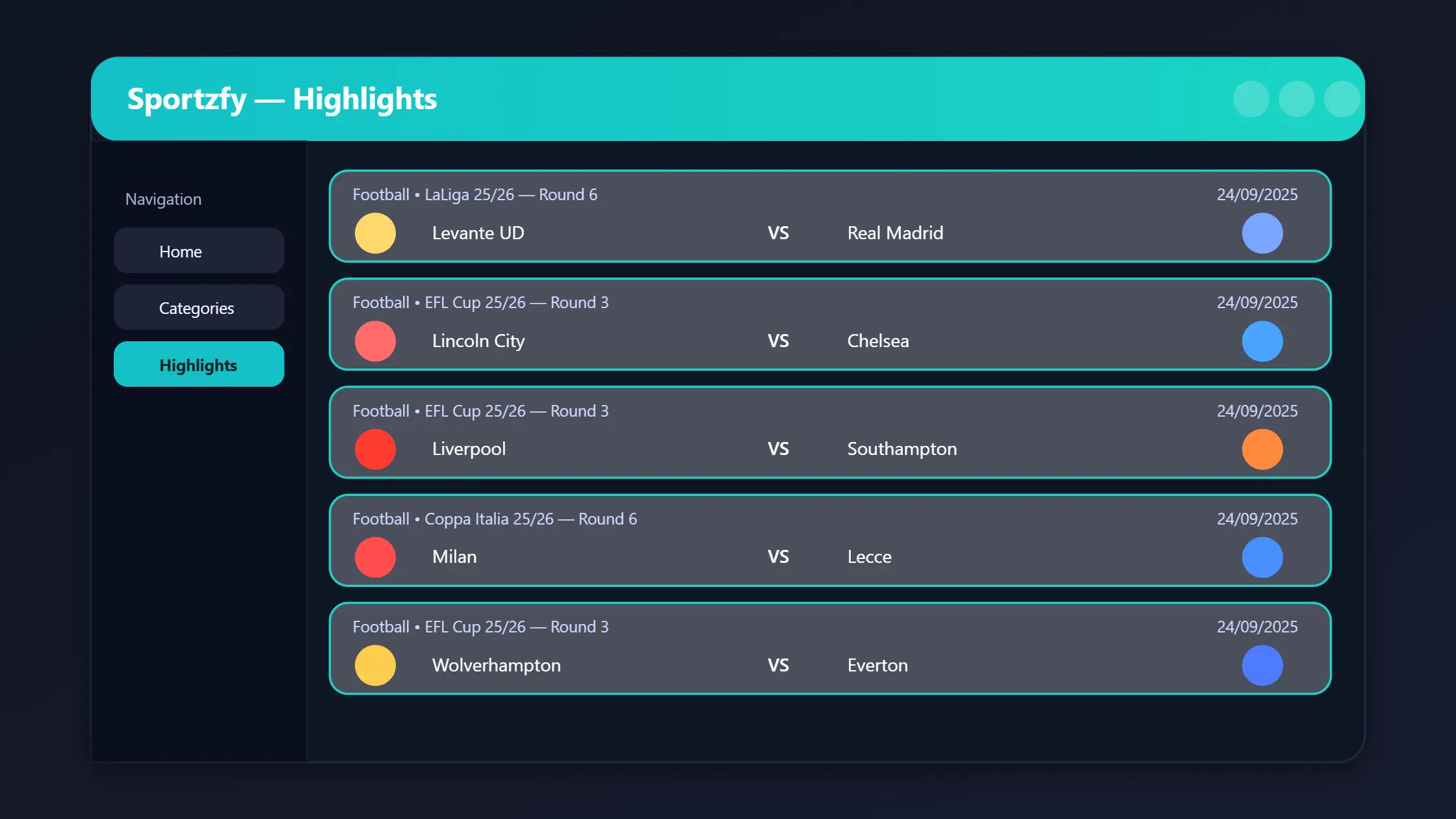 Sportzfy for PC app screenshot